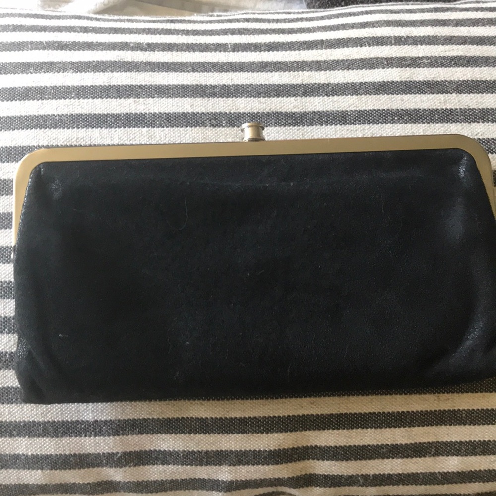 Hobo Lauren Clutch Wallet black  suede